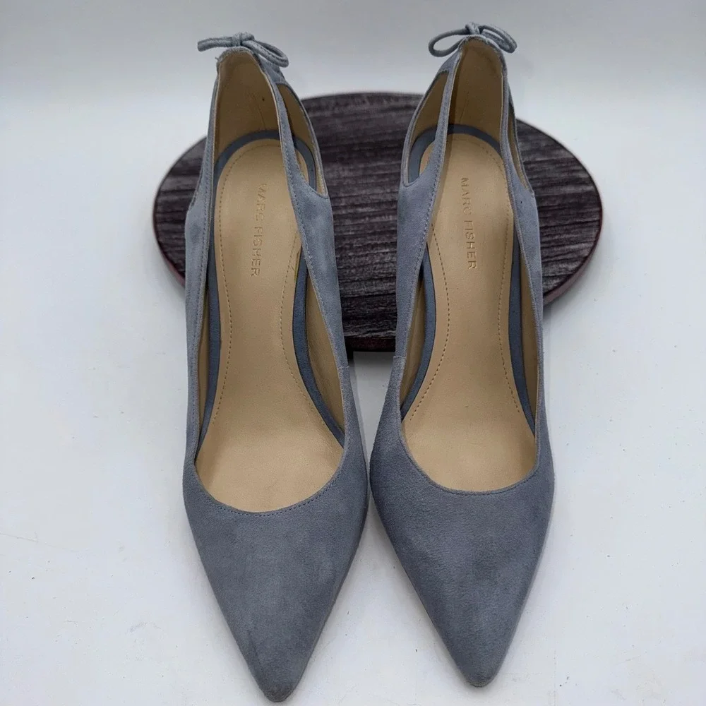Marc Fisher Pumps Womens 10 Tammye Tassel Heels‎ Blue Suede Pointed Toe Shoes